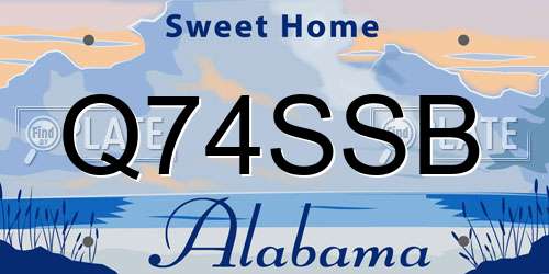 Q74SSB Alabama License Plate