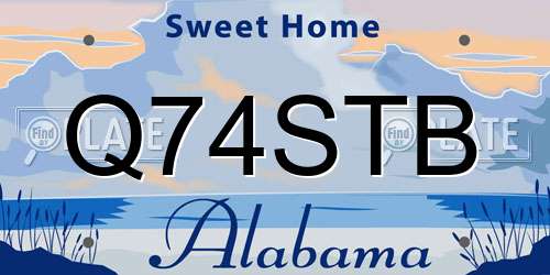 Q74STB Alabama License Plate
