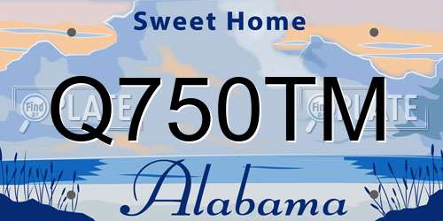 Q750TM Alabama License Plate