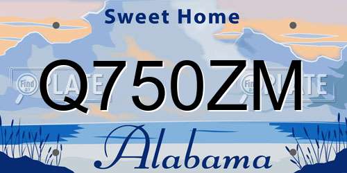 Q750ZM Alabama License Plate