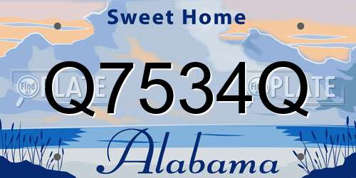 Q7534Q Alabama License Plate