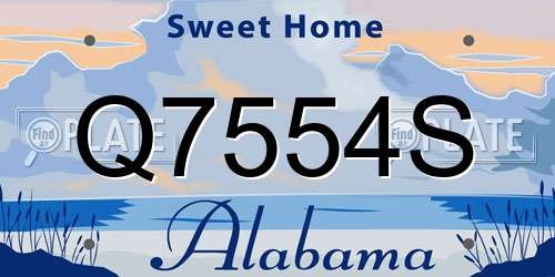 Q7554S Alabama License Plate