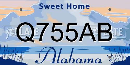 Q755AB Alabama License Plate