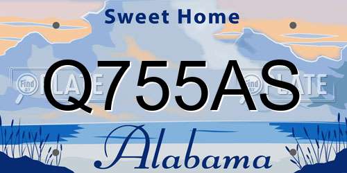 Q755AS Alabama License Plate