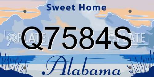 Q7584S Alabama License Plate