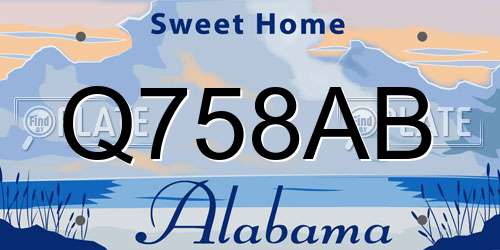 Q758AB Alabama License Plate