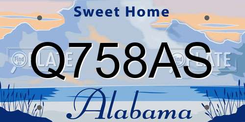 Q758AS Alabama License Plate