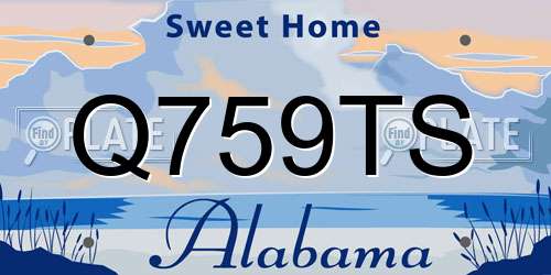 Q759TS Alabama License Plate