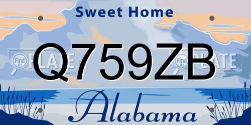 Q759ZB Alabama License Plate