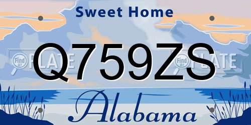 Q759ZS Alabama License Plate