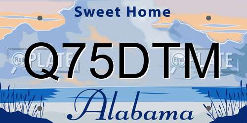 Q75DTM Alabama License Plate