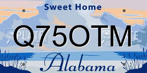 Q75OTM Alabama License Plate
