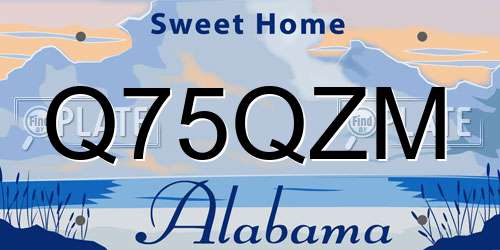 Q75QZM Alabama License Plate
