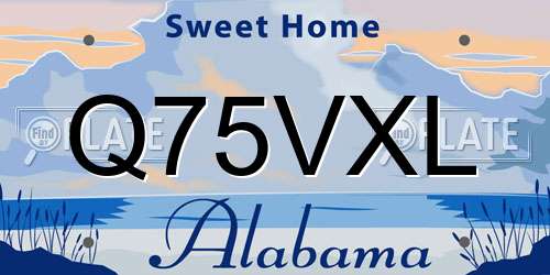 Q75VXL Alabama License Plate