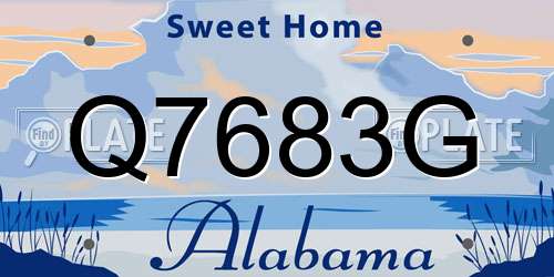 Q7683G Alabama License Plate