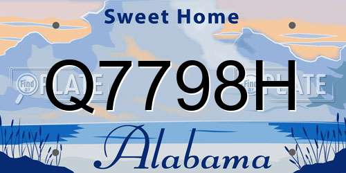 Q7798H Alabama License Plate