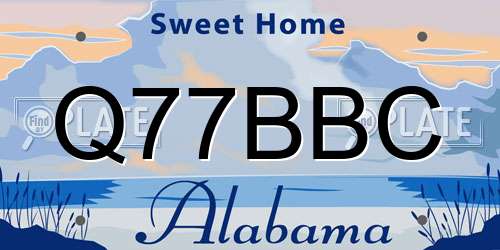 Q77BBC Alabama License Plate