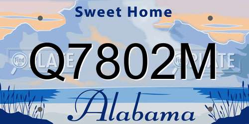 Q7802M Alabama License Plate