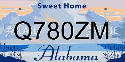 Q780ZM Alabama License Plate