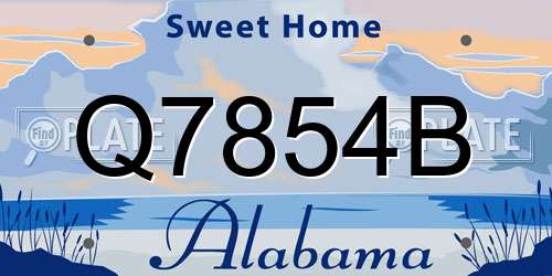 Q7854B Alabama License Plate