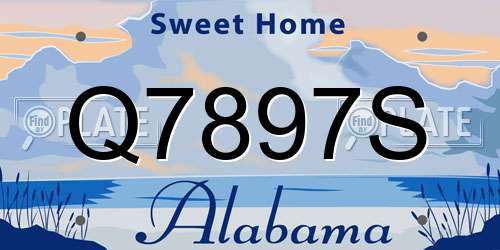 Q7897S Alabama License Plate