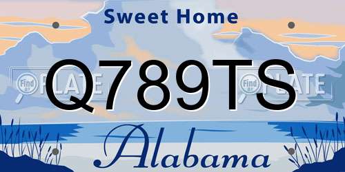 Q789TS Alabama License Plate