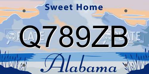 Q789ZB Alabama License Plate