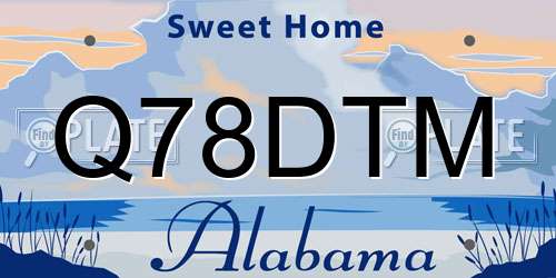 Q78DTM Alabama License Plate