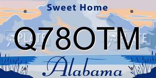 Q78OTM Alabama License Plate