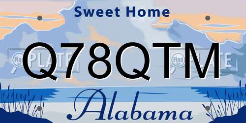 Q78QTM Alabama License Plate