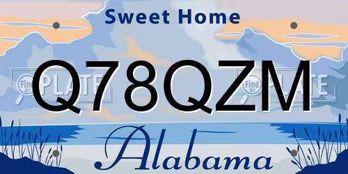 Q78QZM Alabama License Plate