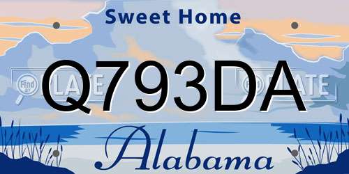 Q793DA Alabama License Plate