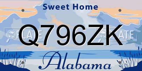 Q796ZK Alabama License Plate