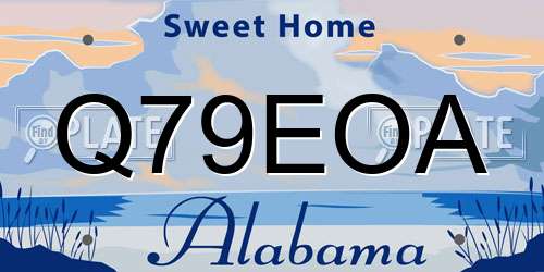 Q79EOA Alabama License Plate