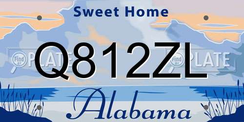 Q812ZL Alabama License Plate