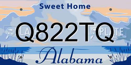 Q822TQ Alabama License Plate