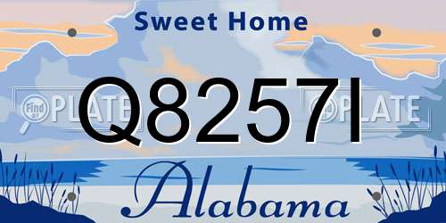 Q8257I Alabama License Plate
