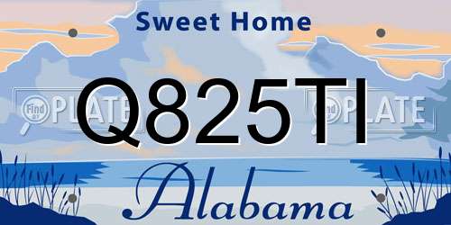 Q825TI Alabama License Plate