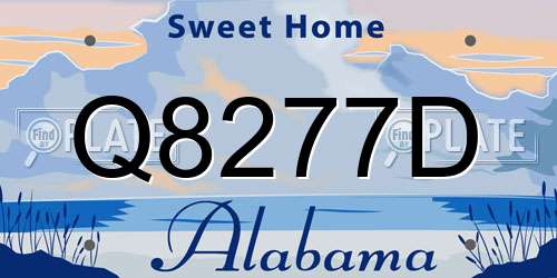 Q8277D Alabama License Plate