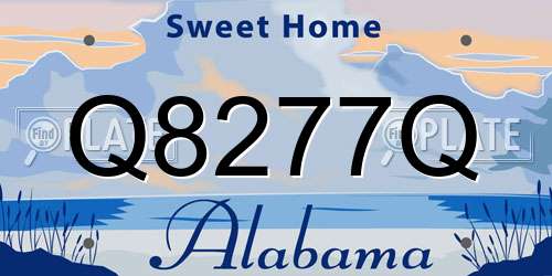 Q8277Q Alabama License Plate