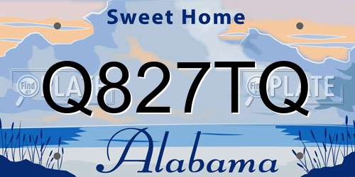 Q827TQ Alabama License Plate