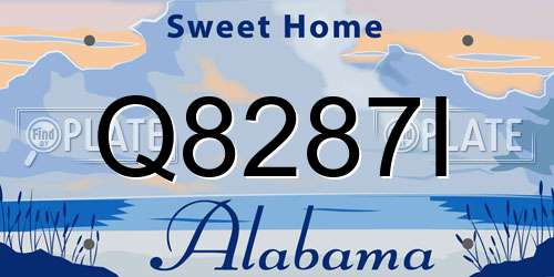 Q8287I Alabama License Plate