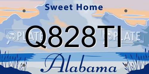Q828TI Alabama License Plate
