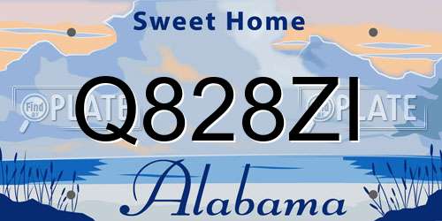 Q828ZI Alabama License Plate
