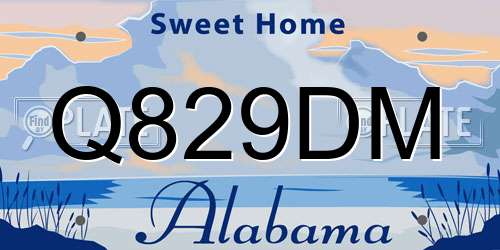 Q829DM Alabama License Plate