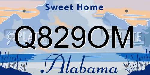Q829OM Alabama License Plate