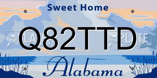 Q82TTD Alabama License Plate