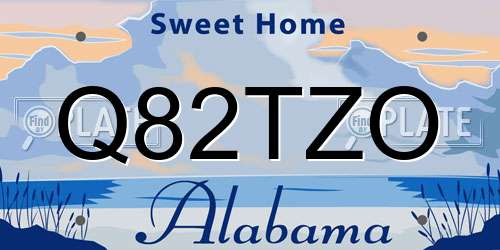 Q82TZO Alabama License Plate