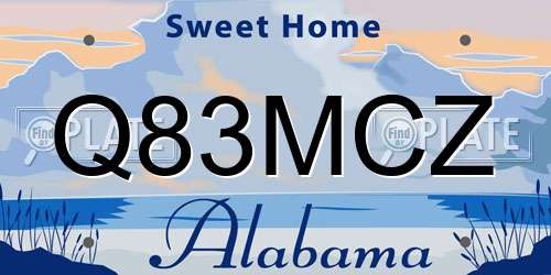 Q83MCZ Alabama License Plate