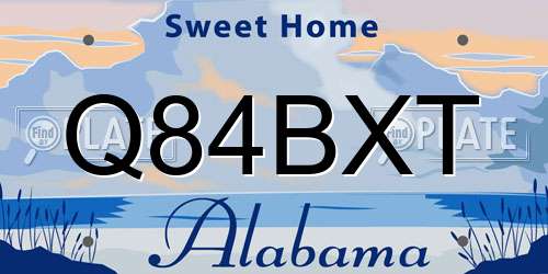 Q84BXT Alabama License Plate